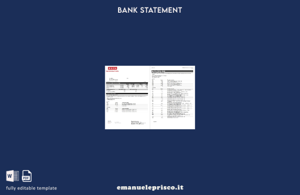 modello di pagine di parole di estratto conto bancario USA BECU in stile verific